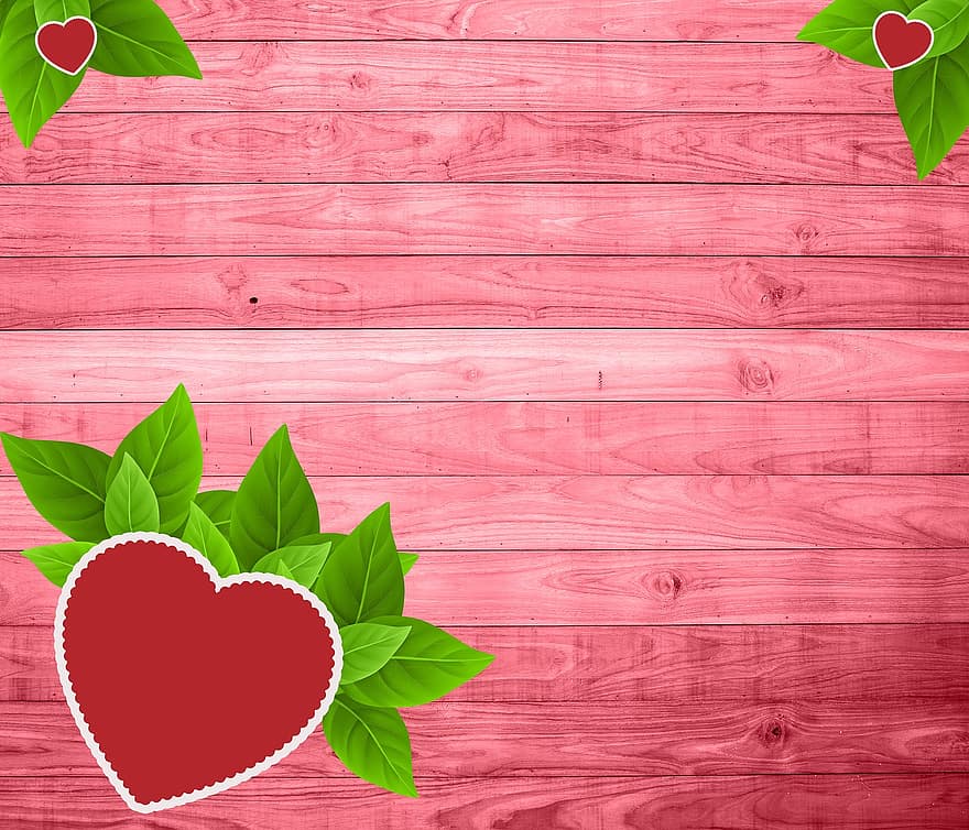 drewno, miłość, liść, serce, tekstura