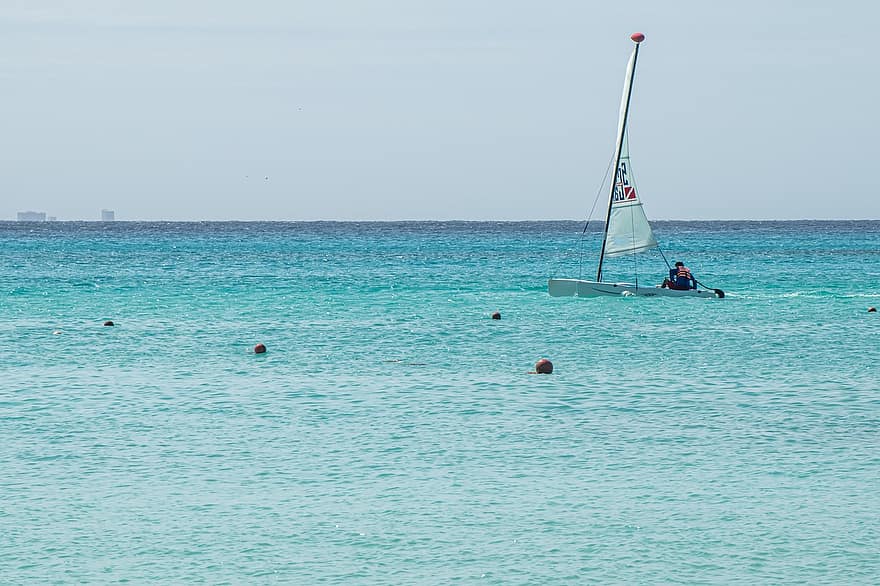 ウォータースポーツ、ボート、ヨット、水、海、海洋、トロピカル、カリブ海、セーリング、休暇、航海船