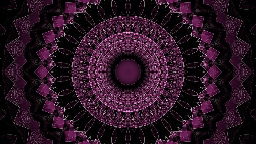 caleidoscópio, fundo colorido, roseta, papel de parede, papel de parede violeta, fundo violeta, mandala, padronizar, abstrato, decoração, origens