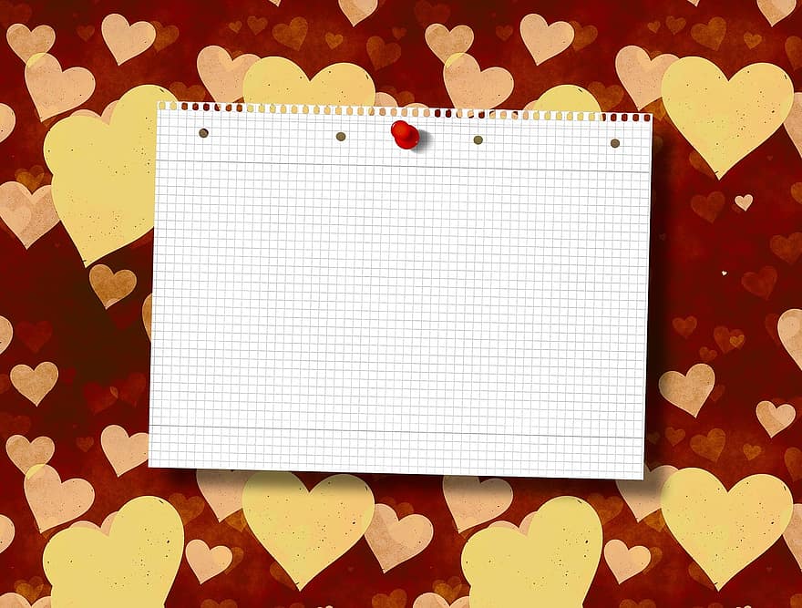 Paper, Issue, Heart, Love, Valentine's Day, Pin, Pin Board, Memo, Page, Diamonds, Computer Paper
