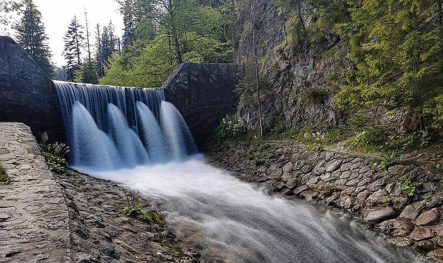 Waterfall, River, Water, Stream, Creek, Falls, Nature, Tatry
