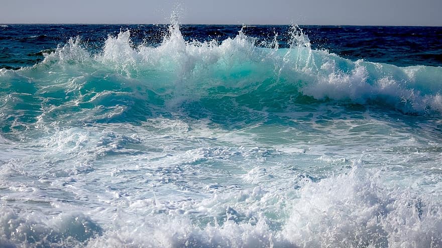 vlna, splash, oceán, voda, moře, Příroda, kapalný, surfovat, sprej, pěna, pohyb