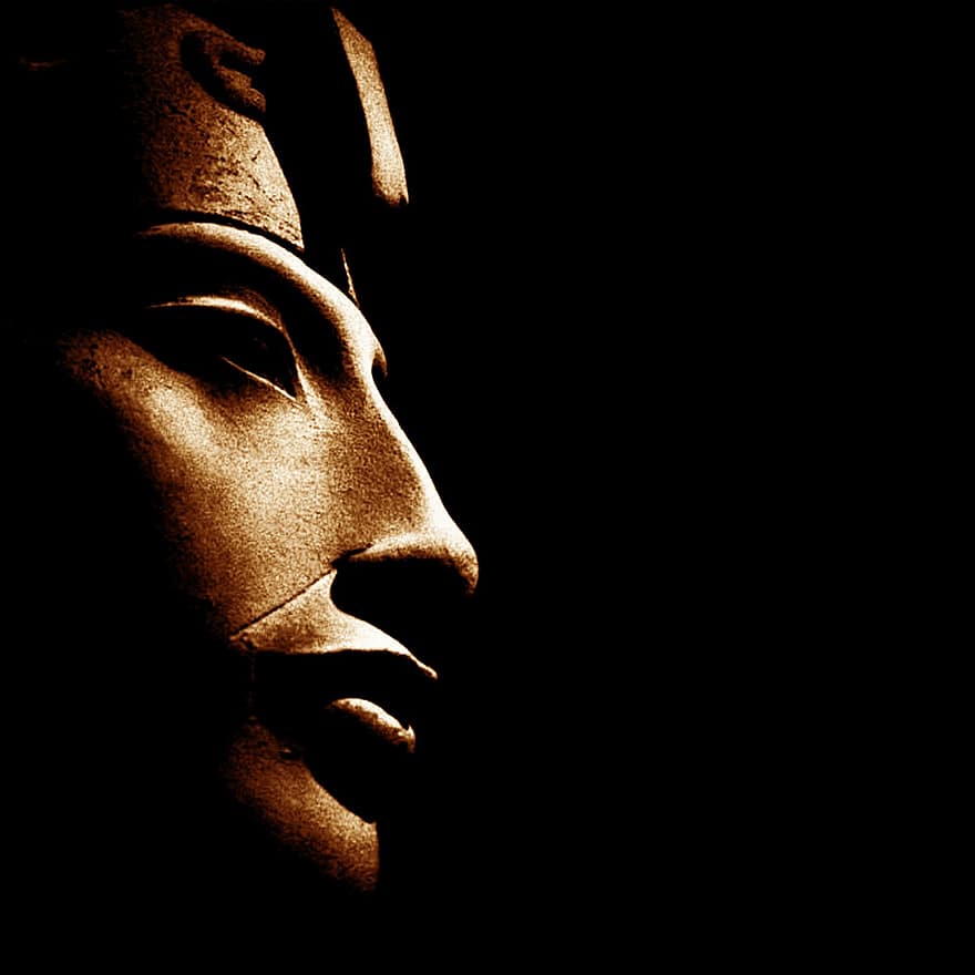 egyptiske statue, Akhenaten statue, farao, egyptisk skulptur