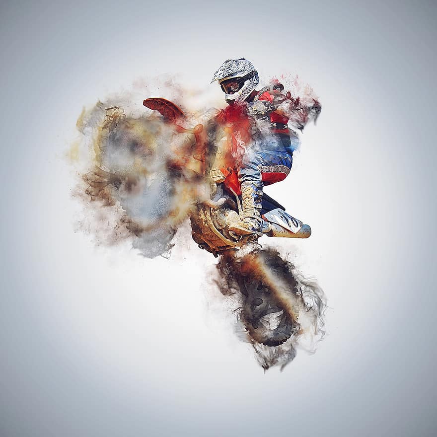 motokros, motocykl, závod, motorka, sportovní, jezdec, soutěž, vozidlo, muži, sport, extrémní sporty