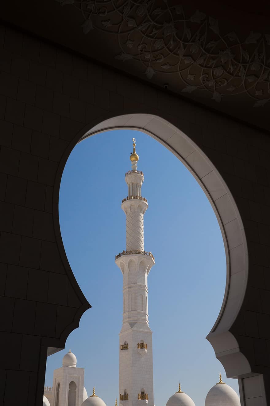 cupola, architettura, moschea, cielo, abu, religione, moschea di Abu Dhabi, Allah, arabo, Arabo, costruzione