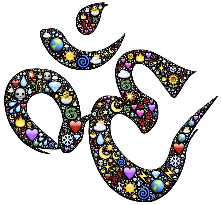 symbol, om, wibracja, energia, miłość, duch, dostrojenie, projekt, wzór, duchowy, religijny
