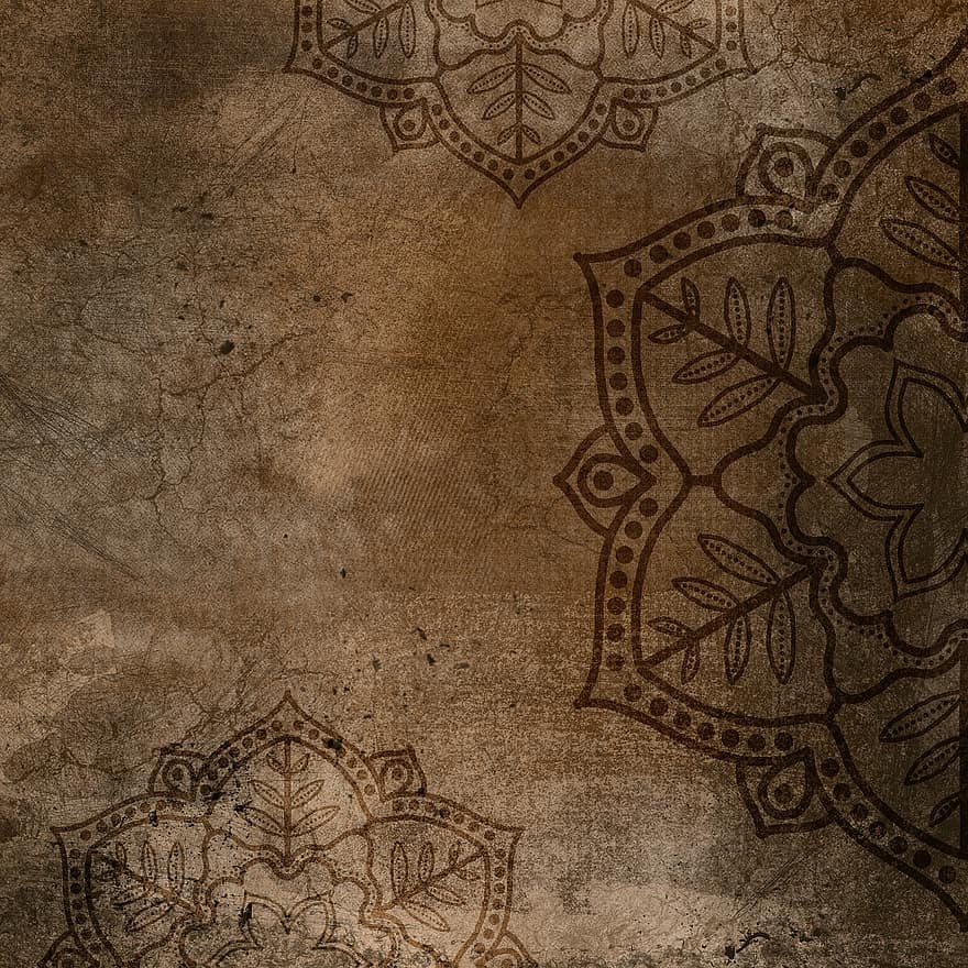 Background, Vintage, Grunge, Scratches, Old, Texture, Brown, Mandala, Structure, Paper