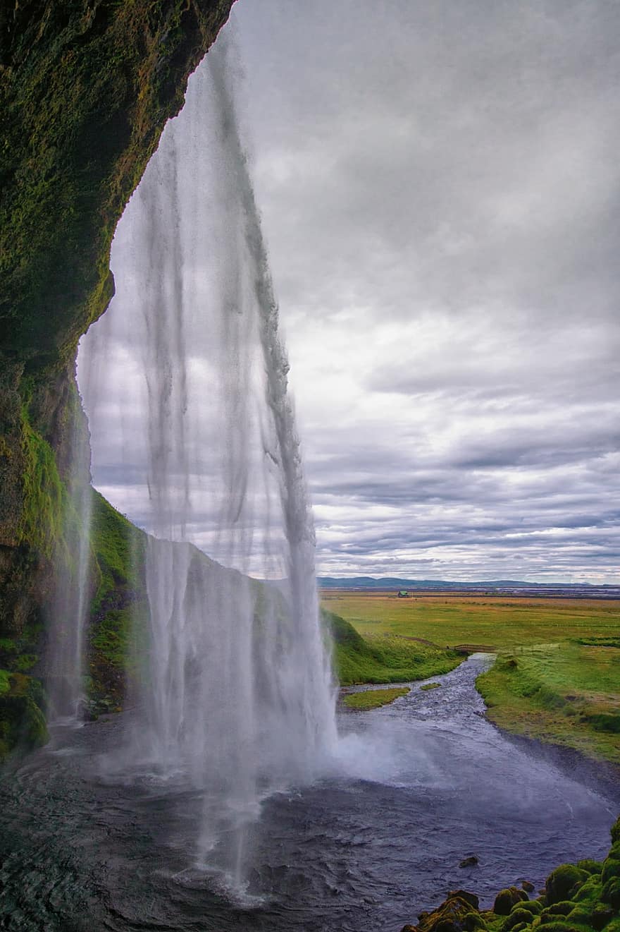 Seljalandsfoss, Исландия, водопад, пейзаж