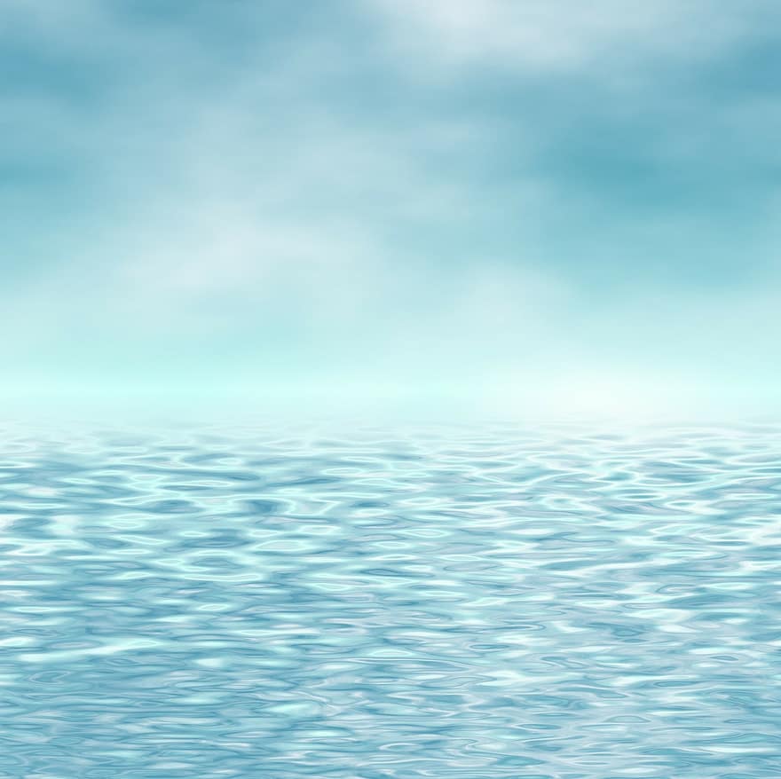 воды, волна, Азур, волнистый, отражение, синий, озеро, море, небо