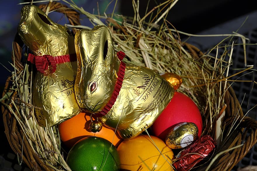 húsvéti, húsvéti nyuszi, csokoládé, húsvéti fészek, tojás, édesség, nyúl, húsvéti tojás, fészek, képeslap, húsvéti fesztivál