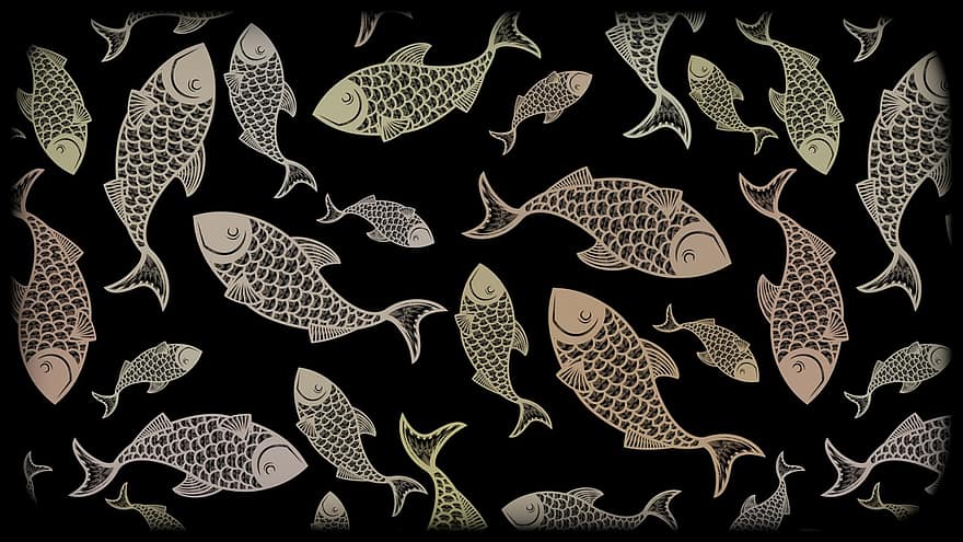 Fish, Dark, Pattern, Scales, Animal, Wildlife, Sea, Ocean, Underwater, Marine, Gloomy