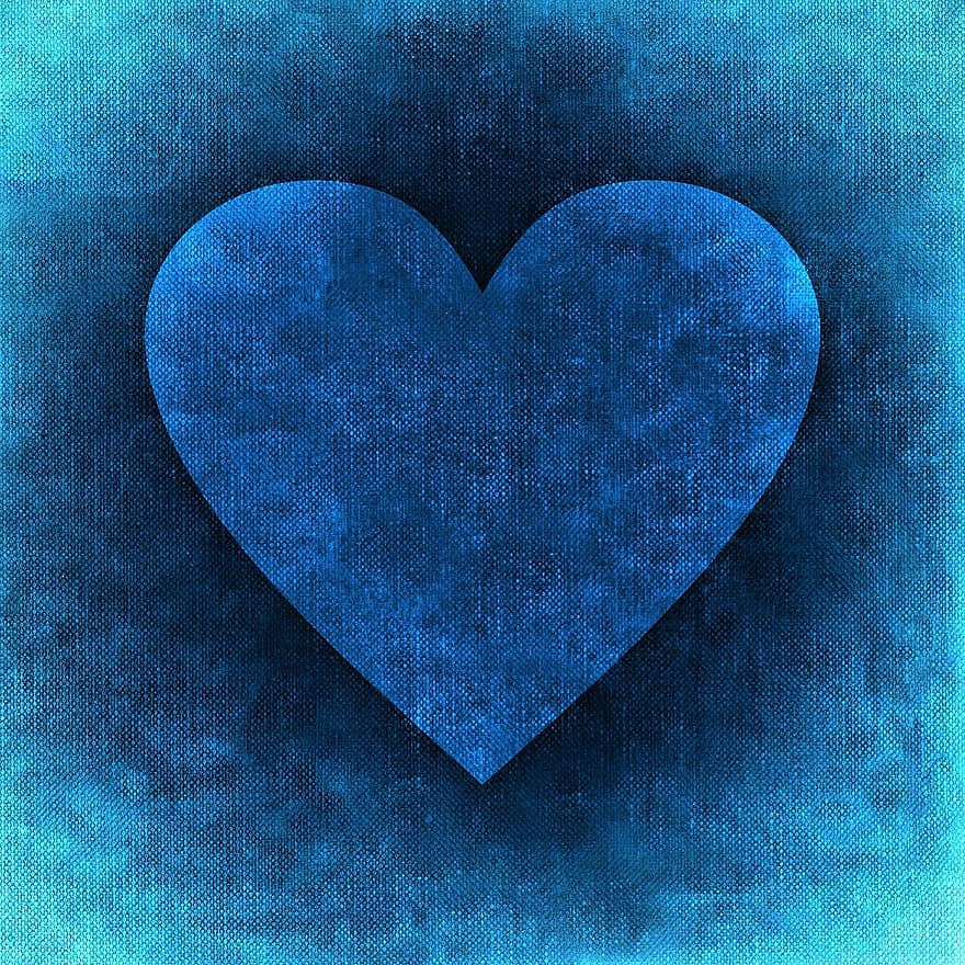 Heart, Background, Funny, Cute, Blue, Love, Valentine's Day, Greeting Card, Romantic
