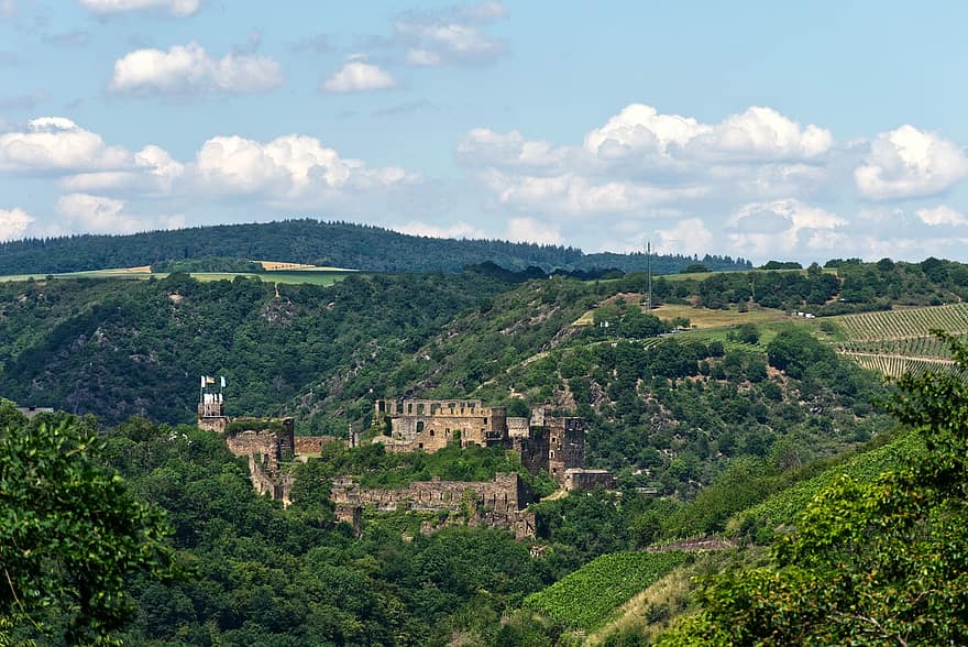 Burg Rheinfels, st goar, rin, Loreley, Rin medio, rheinfels, Sachsen, paisaje, castillo, patrimonio de la Humanidad, romántico