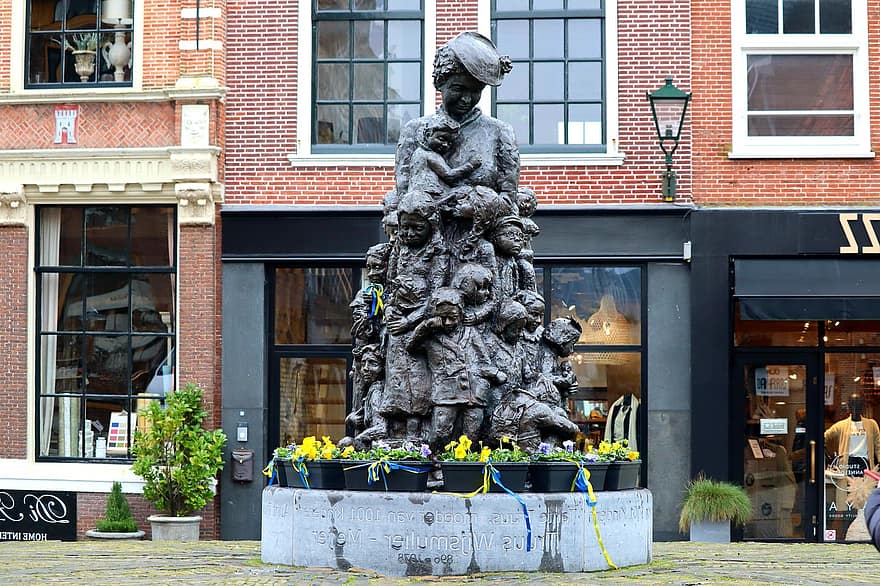 statue, landemerke, by, Urban, reise, turisme, Alkmaar, holland, historiske sentrum, Nord-Holland, Kunst