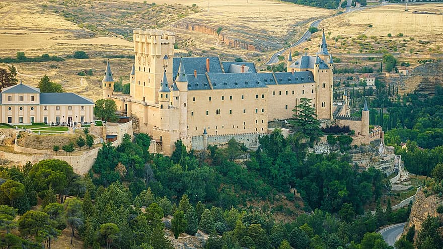 castillo, alcázar, fortaleza, segovia, arquitectura, medieval, turismo