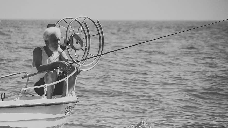 tekne, deniz, adam, eski, balıkçı, yaşlı adam ve Deniz, insanlar, yaz