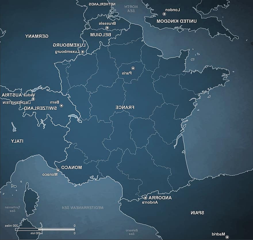 політичний, карта, Франція, географії, країна, карти, Європа, точний, міст, місто, капітал