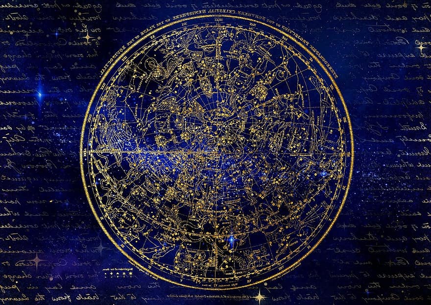 nördliche Hemisphäre, Sternbilder, Antiquität, Alexander Jamieson, Tabelle 1, Sternzeichen, Sternenatlas, Horoskop, Astrologie, Tierkreis, neues Zeitalter