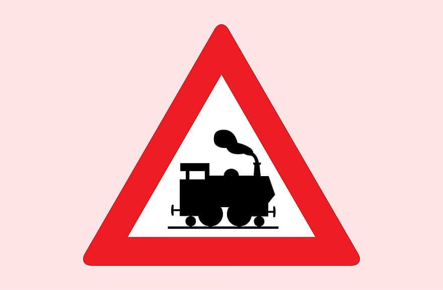 Level, Crossing, Barriers, Train, Sign, Road, Warning, Red, Reflective, Traffic, Ride