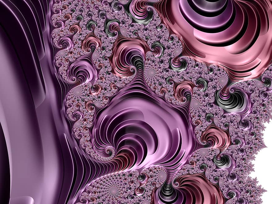 abstrakti taide, fractal art, fractal, värikäs, tietokoneella, matemaattinen, moderni, luova, design, violetti, kulma
