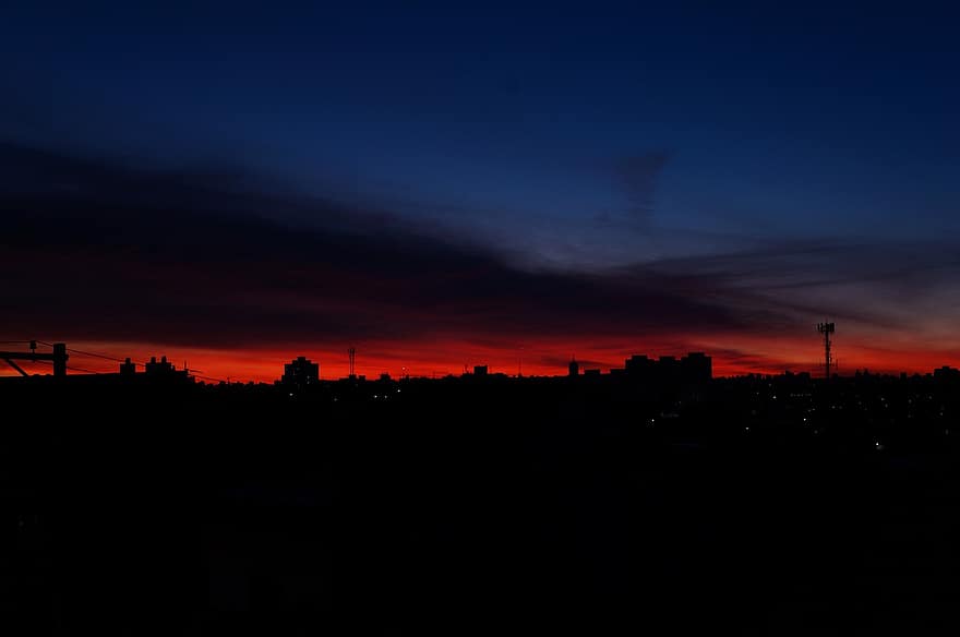 Sao Paulo, Sonnenuntergang, Horizont, Stadt, Landschaft, Brasilien, Dämmerung