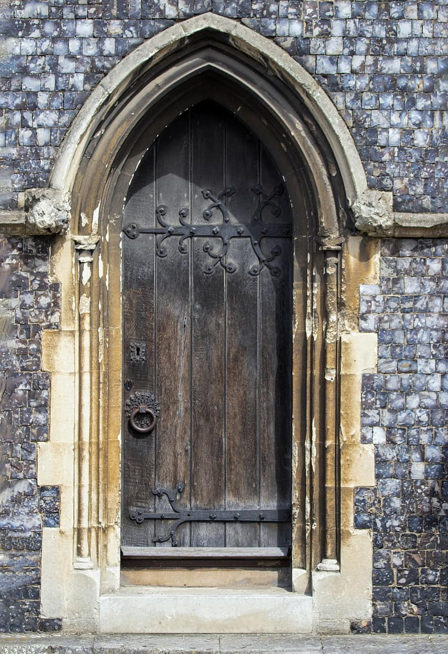 дверь, дверной проем, средневековая архитектура, сводчатый проход
