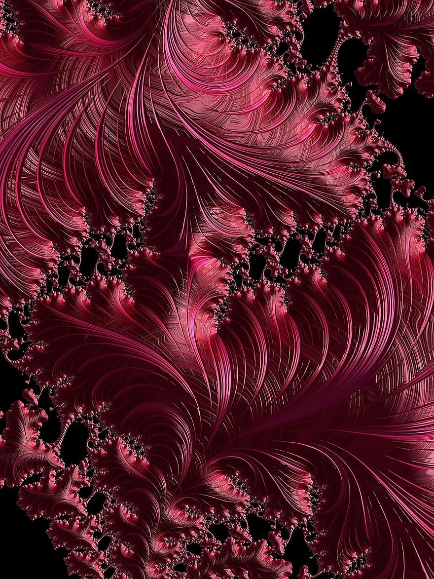 Fractals, Red, Complex, Structure, Growth, Abstract, Mathematical, Graphic, Pattern, Mathematics, Infinite