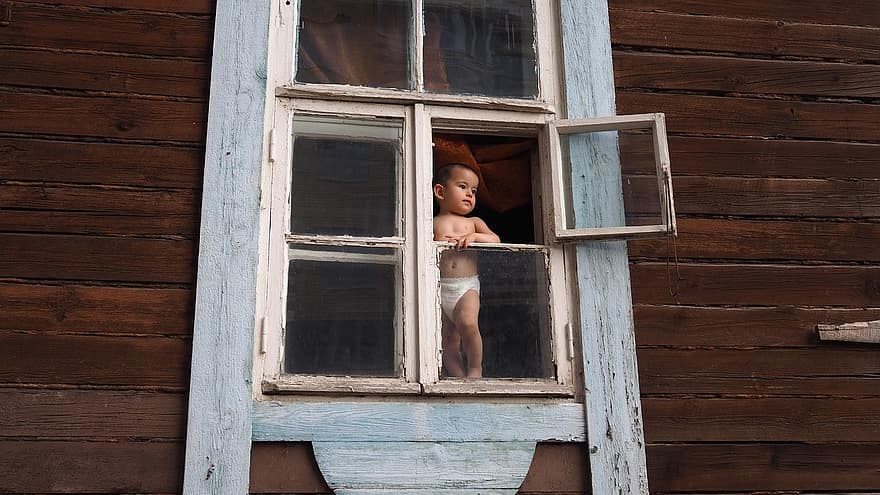 Baby, Window, View, Contemplation, People, Childhood, Portrait, Boy, Cute, One, Thoughtful