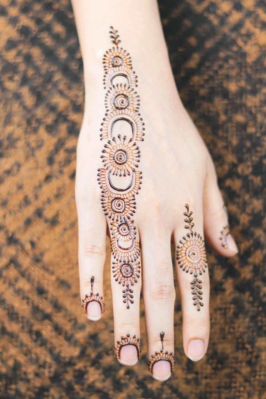 dłoń, henna, sztuka, palec, artysta, ciało, sztuka ciała, kultura, dekoracja, projekt, rysować