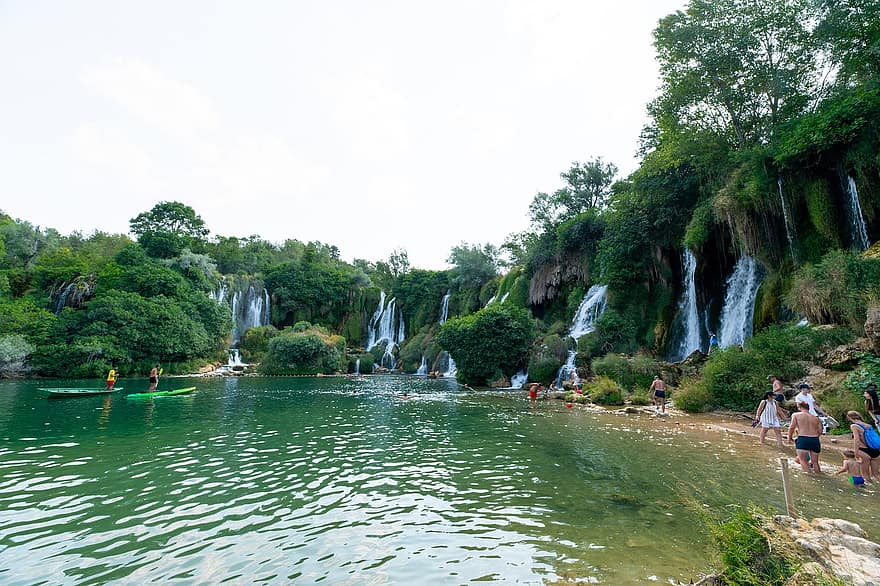 Кравица, водопад, Босна и Херцеговина, природа, пейзаж, езеро, тропическа гора, река