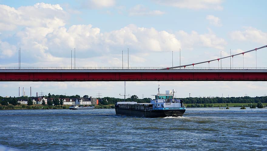 bro, båd, flod, Rhinen, rejse, turisme, arkitektur, skib, beholder