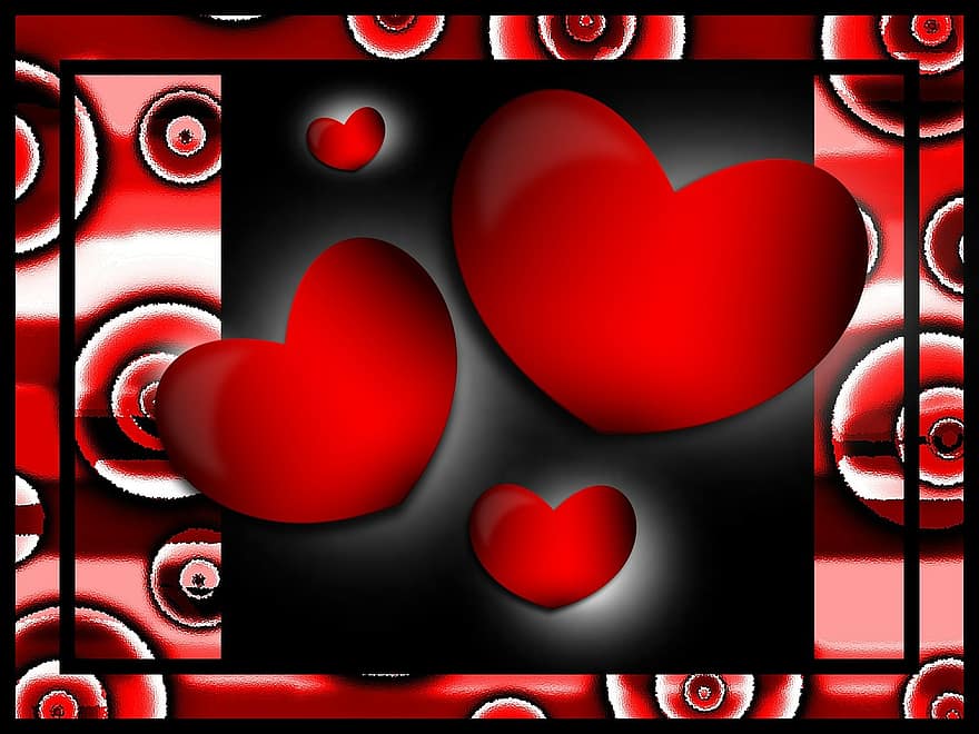 liefde, achtergrond, symbool, hart-, rood, scharlaken, ontwerp, decoratie, decoratief