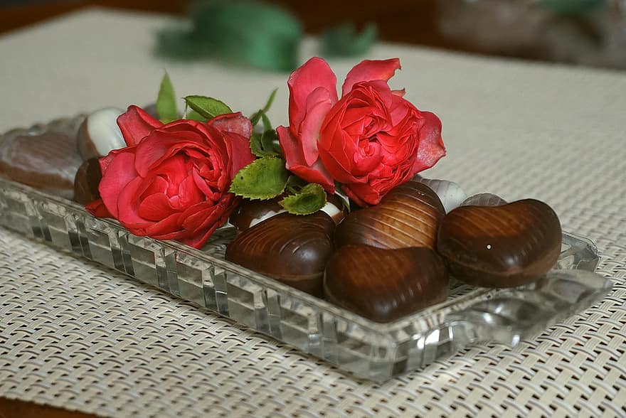 bomboane de ciocolată, inimă, simbol, Flori roșii, decor, flori, recunoștința, relaţie, fericire, Link-uri, total