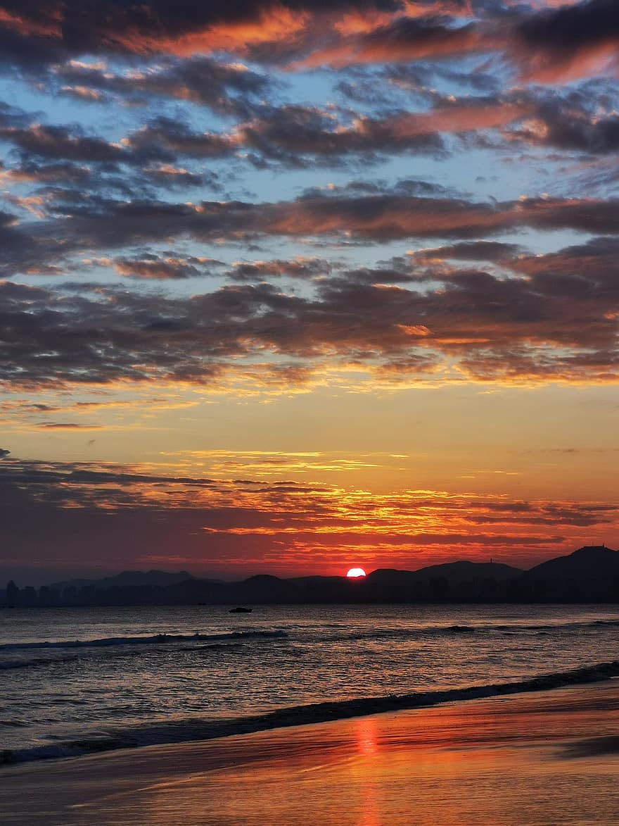 Asaka, Sunrise, The Sea, sunset, dusk, sun, sunlight, dawn, summer, landscape, water