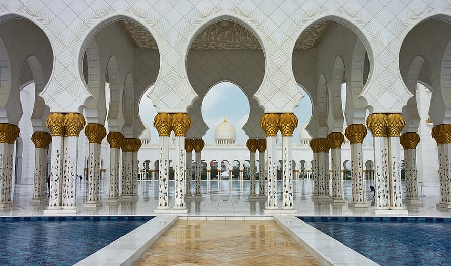 moskeija, uskonto, Abu Dhabi, Yhdistyneet Arabiemiirikunnat, sheikh zayed moskeija, arkkitehtuuri, sisällä, viljelmät, minareetti, koriste, ramadan