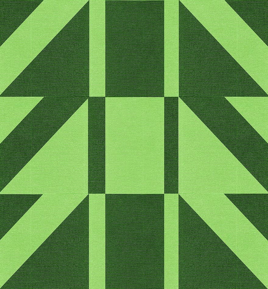 Fabric, Texture, Textile, Dark, Light, Green, Geometric, Pattern, Angles, Design, Material