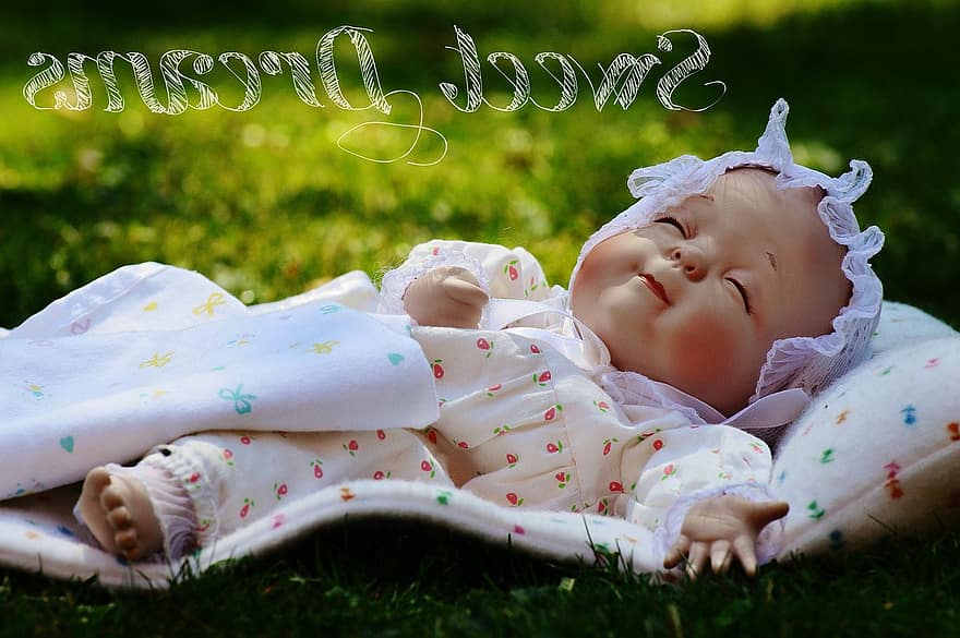 Baby, schlafen, Augen geschlossen, friedlich, Träume, Traum, süß, Säugling, sehr geehrter, Puppe, charmant