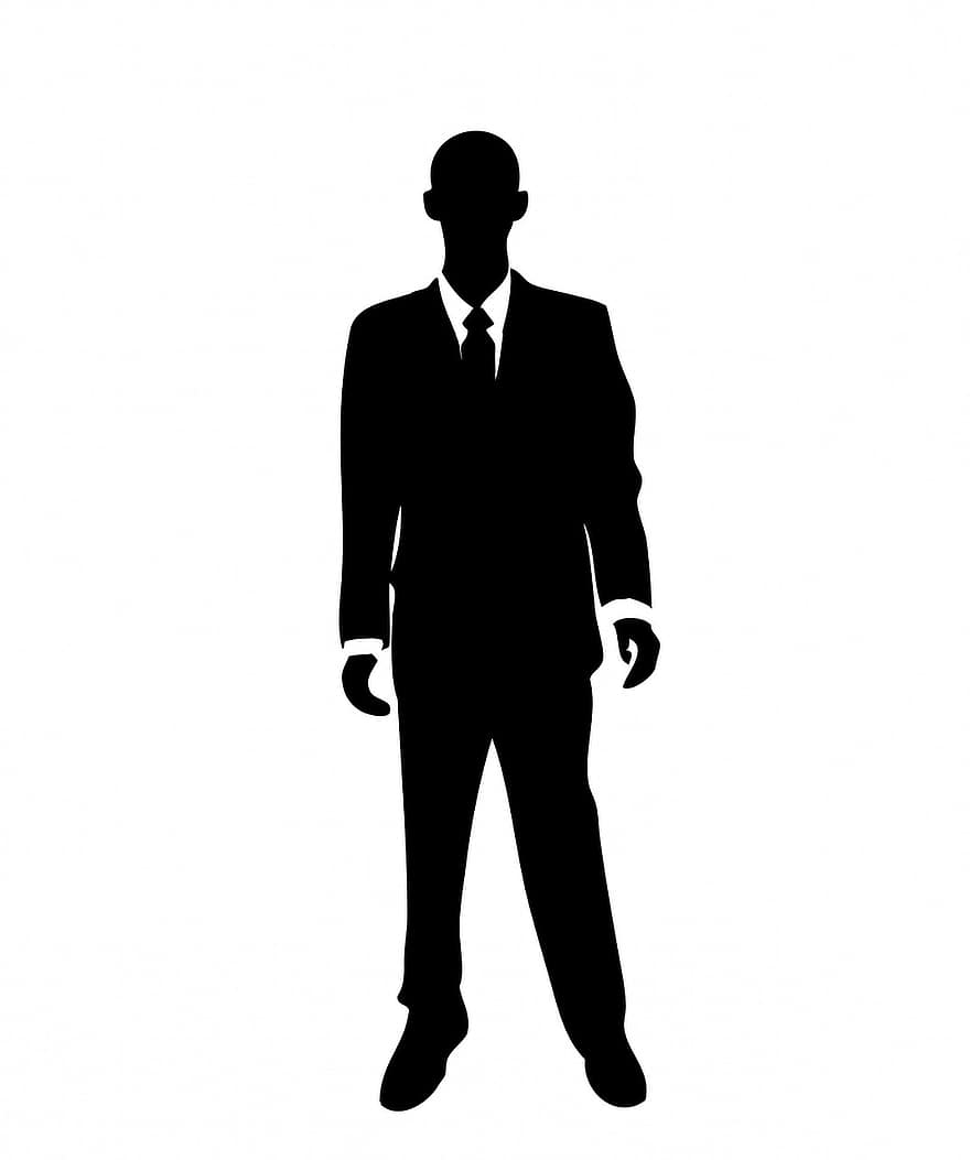 cilvēks, vīrietis, persona, biznesmenis, uzvalks, kakla saite, krekls, gudrs, melns, balts, fona