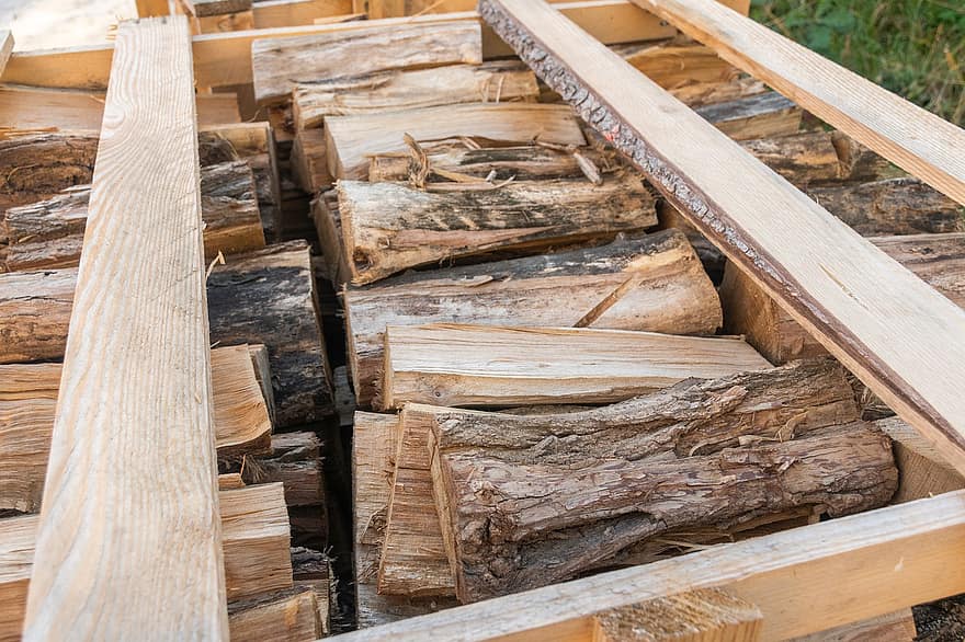 madera, troncos, almacenamiento, material, textura, suministro, acacia