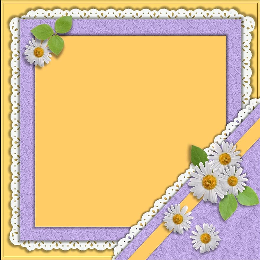 gæstebog, baggrund, gul, lilla, blomster