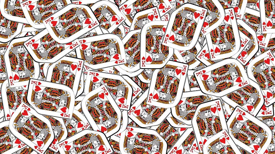 spillekort, hjerte konge, baggrund, tapet, kort, konge, gambling, hjerter, poker, kasino, spil