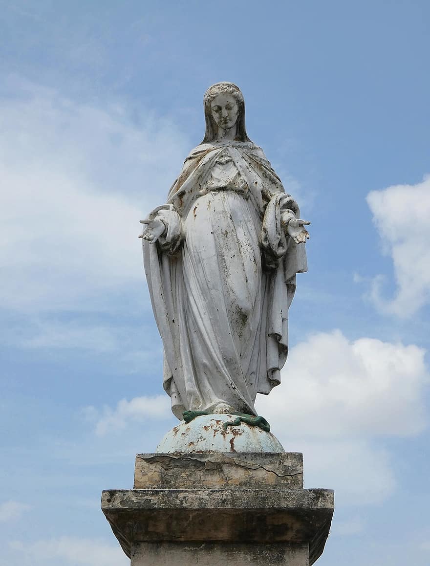 Virgin Mary Statue, Religious Statue, Statue, Religion, Christianity, Occitania, sculpture, famous place, architecture, monument, history