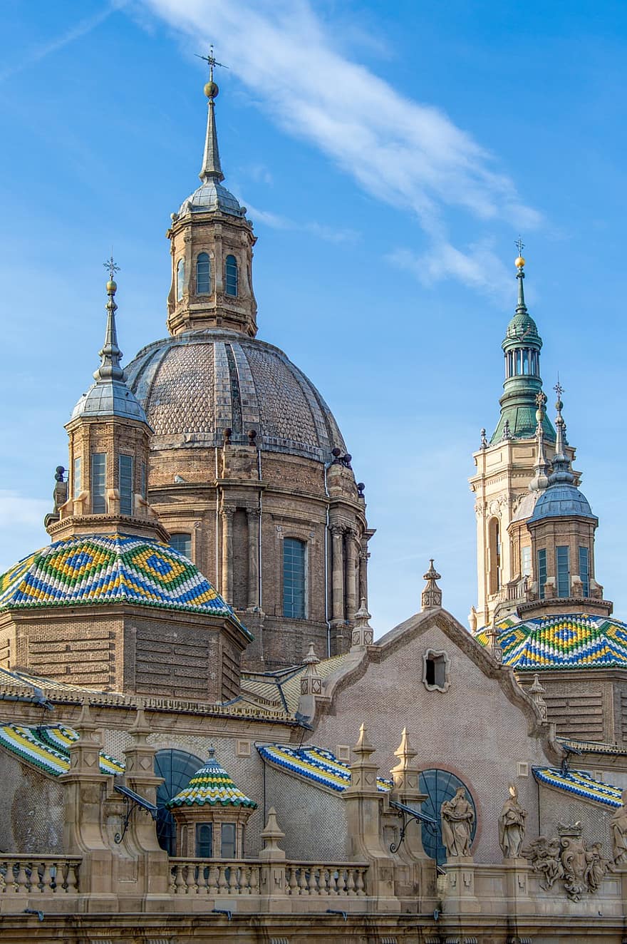 tempel, kathedraal, basiliek, Christendom, Zaragoza, Spanje, toerisme, architectuur, reizen, beroemd, historisch