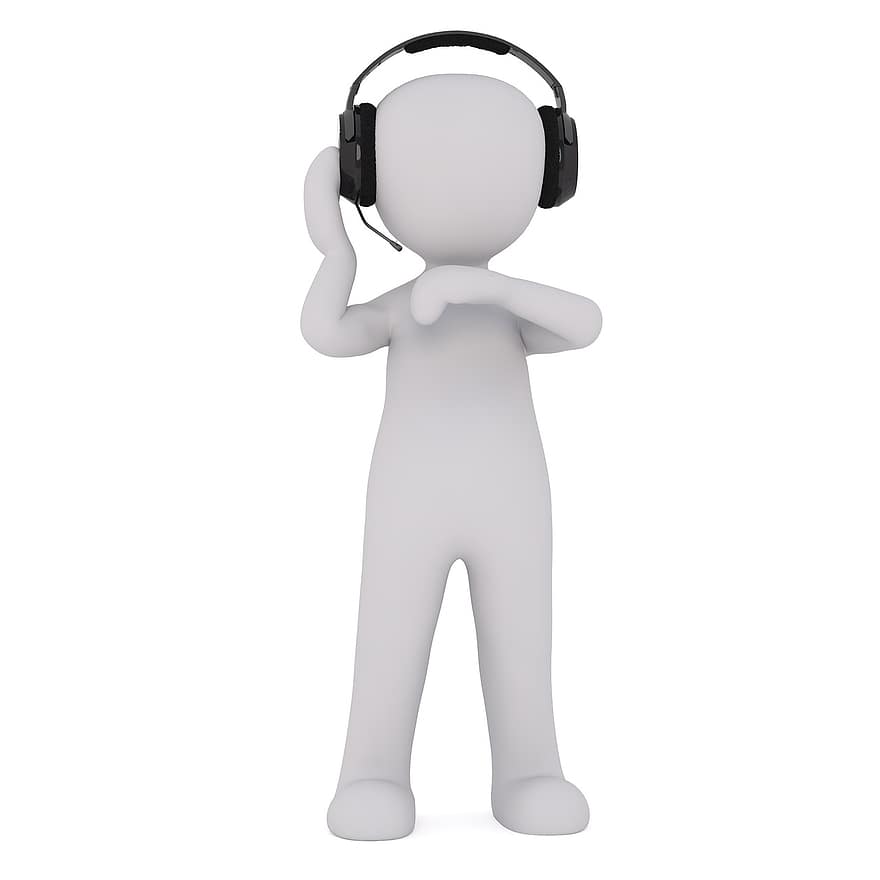 headphone, musik, kerja, pusat panggilan, operator, waktu, pengelolaan, berbicara, telepon, klien, layanan