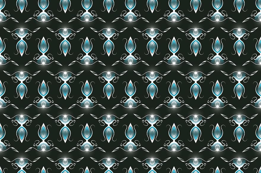 sømløse mønster, baggrund, dekorative, design, sort, blå, mønster