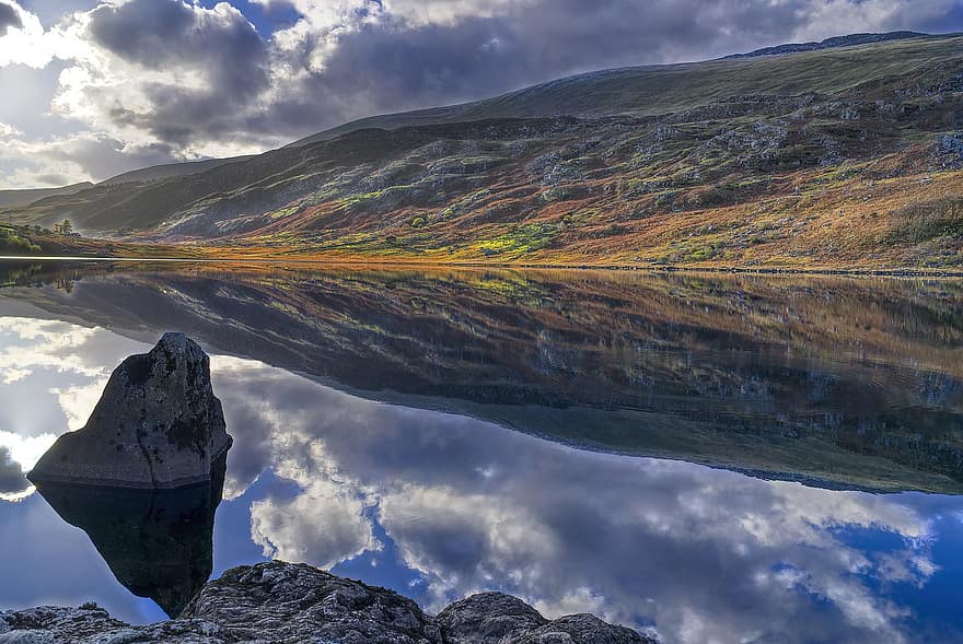 природа, река, на открито, пътуване, проучване, Сноудония, Уелс, езеро, туризъм, планина, пейзаж