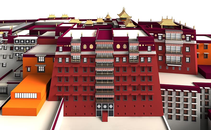 Potala, palat, lhasa, arhitectură, clădire, biserică, locuri de interes, istoricește, turiști, atracţie, Reper