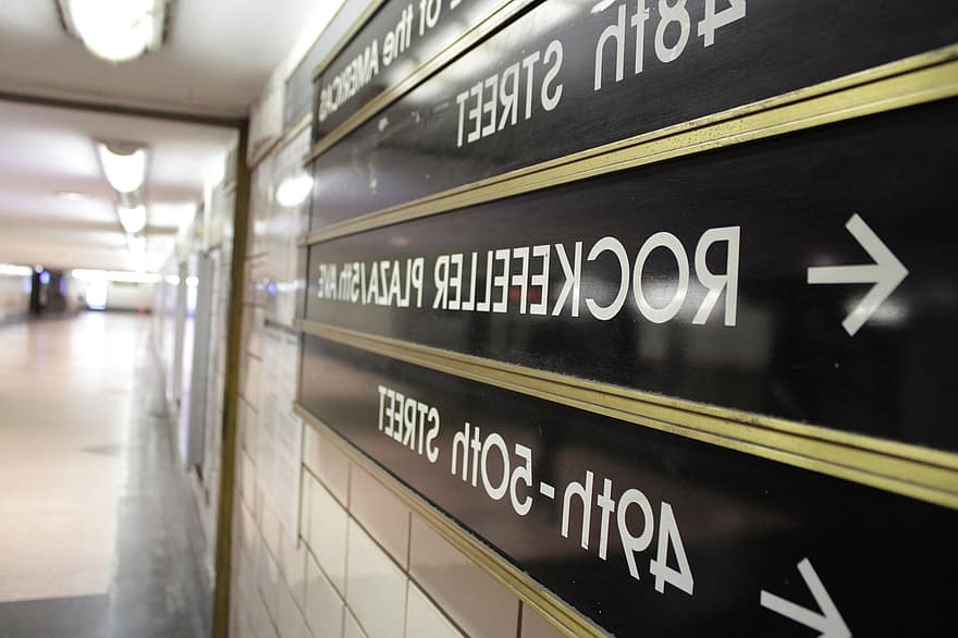 placa, metrô, Nova York, subterrâneo, cidade