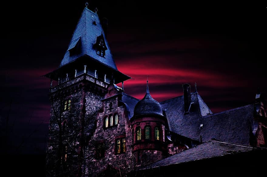 Haunted House, Castle, Tower, Middle Ages, Creepy, Masonry, Isolated