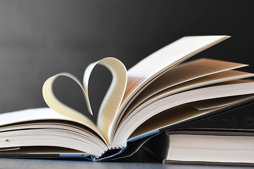 Books, Heart, Pages, Literature, Hardbound, Hardback Books